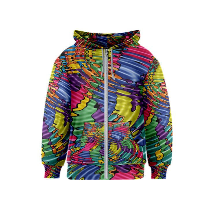 Waves Particles Vibration Atom Physics Technology Kids  Zipper Hoodie