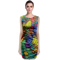 Waves Particles Vibration Atom Physics Technology Classic Sleeveless Midi Dress by Jancukart