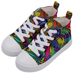 Waves Particles Vibration Atom Physics Technology Kids  Mid-top Canvas Sneakers by Jancukart