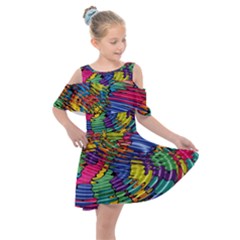 Waves Particles Vibration Atom Physics Technology Kids  Shoulder Cutout Chiffon Dress