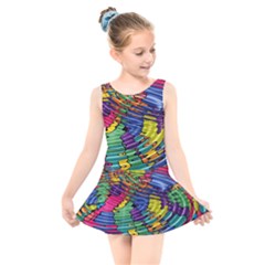 Waves Particles Vibration Atom Physics Technology Kids  Skater Dress Swimsuit by Jancukart