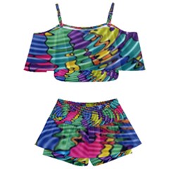 Waves Particles Vibration Atom Physics Technology Kids  Off Shoulder Skirt Bikini