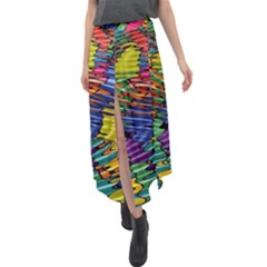 Waves Particles Vibration Atom Physics Technology Velour Split Maxi Skirt