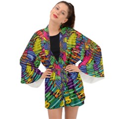 Waves Particles Vibration Atom Physics Technology Long Sleeve Kimono