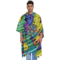 Waves Particles Vibration Atom Physics Technology Men s Hooded Rain Ponchos by Jancukart