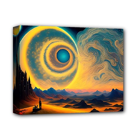 Surrealist Fantasy Dream Moon Space Deluxe Canvas 14  X 11  (stretched)