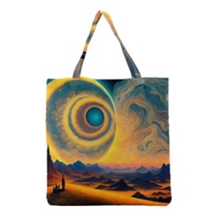 Surrealist Fantasy Dream Moon Space Grocery Tote Bag