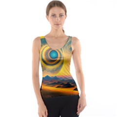 Surrealist Fantasy Dream Moon Space Tank Top by Jancukart