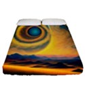 Surrealist Fantasy Dream Moon Space Fitted Sheet (Queen Size) View1