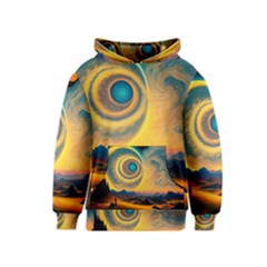 Surrealist Fantasy Dream Moon Space Kids  Pullover Hoodie