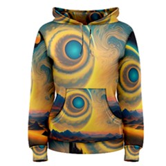 Surrealist Fantasy Dream Moon Space Women s Pullover Hoodie by Jancukart