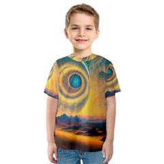 Surrealist Fantasy Dream Moon Space Kids  Sport Mesh Tee