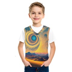 Surrealist Fantasy Dream Moon Space Kids  Basketball Tank Top by Jancukart