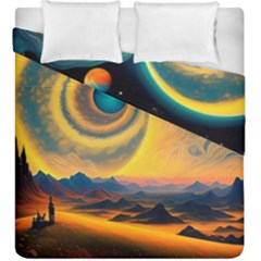 Surrealist Fantasy Dream Moon Space Duvet Cover Double Side (king Size)