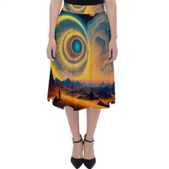 Surrealist Fantasy Dream Moon Space Classic Midi Skirt