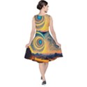 Surrealist Fantasy Dream Moon Space V-Neck Midi Sleeveless Dress  View2