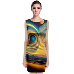 Surrealist Fantasy Dream Moon Space Classic Sleeveless Midi Dress