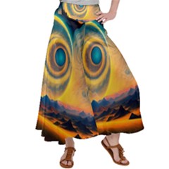 Surrealist Fantasy Dream Moon Space Women s Satin Palazzo Pants