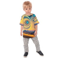 Surrealist Fantasy Dream Moon Space Kids  Raglan Tee