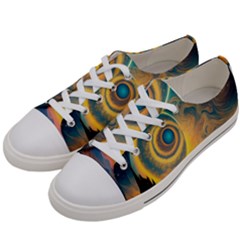 Surrealist Fantasy Dream Moon Space Women s Low Top Canvas Sneakers