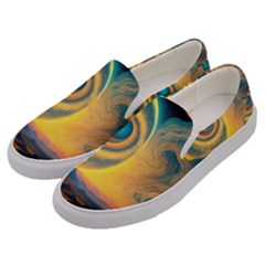 Surrealist Fantasy Dream Moon Space Men s Canvas Slip Ons