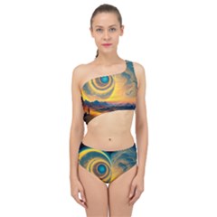 Surrealist Fantasy Dream Moon Space Spliced Up Two Piece Swimsuit