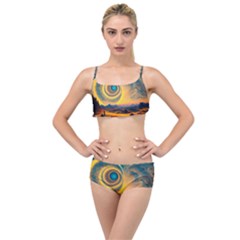 Surrealist Fantasy Dream Moon Space Layered Top Bikini Set by Jancukart