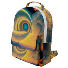 Surrealist Fantasy Dream Moon Space Flap Pocket Backpack (small)