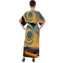 Surrealist Fantasy Dream Moon Space V-Neck Boho Style Maxi Dress View2