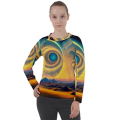 Surrealist Fantasy Dream Moon Space Women s Long Sleeve Raglan Tee