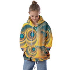 Surrealist Fantasy Dream Moon Space Kids  Oversized Hoodie