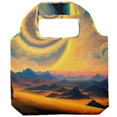 Surrealist Fantasy Dream Moon Space Foldable Grocery Recycle Bag