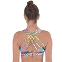 Rainbow Fun Cute Minimal Doodle Drawing Art Cross String Back Sports Bra View2