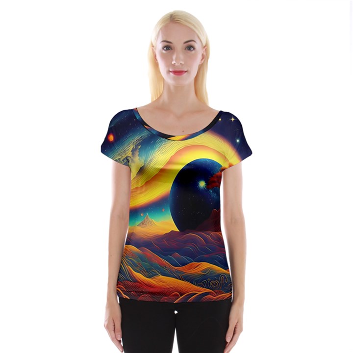 Surrealist Fantasy Dream Nature Cap Sleeve Top