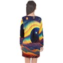 Surrealist Fantasy Dream Nature Long Sleeve Chiffon Shift Dress  View2