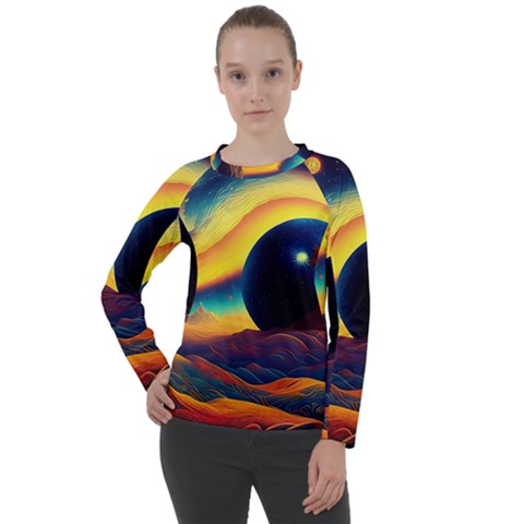 Surrealist Fantasy Dream Nature Women s Long Sleeve Raglan Tee by Jancukart