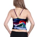 Sea Ocean Waves Rocks Sunset Artwork Spaghetti Strap Bra Top View2