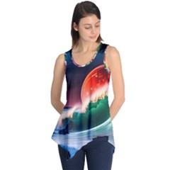 Sea Ocean Waves Rocks Sunset Artwork Sleeveless Tunic by Jancukart