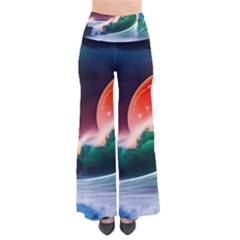 Sea Ocean Waves Rocks Sunset Artwork So Vintage Palazzo Pants by Jancukart