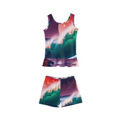 Sea Ocean Waves Rocks Sunset Artwork Kids  Boyleg Swimsuit