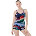 Sea Ocean Waves Rocks Sunset Artwork Boyleg Tankini Set  View1