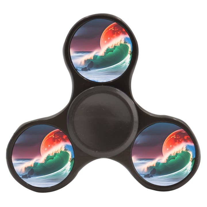 Sea Ocean Waves Rocks Sunset Artwork Finger Spinner