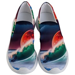 Sea Ocean Waves Rocks Sunset Artwork Women s Lightweight Slip Ons by Jancukart