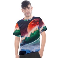 Sea Ocean Waves Rocks Sunset Artwork Men s Sport Top by Jancukart