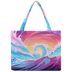 Waves Ocean Sea Tsunami Nautical 9 Mini Tote Bag by Jancukart