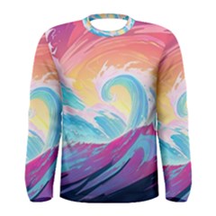 Waves Ocean Sea Tsunami Nautical 9 Men s Long Sleeve Tee by Jancukart