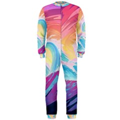 Waves Ocean Sea Tsunami Nautical 9 Onepiece Jumpsuit (men) by Jancukart