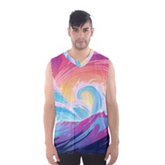 Waves Ocean Sea Tsunami Nautical 9 Men s Basketball Tank Top