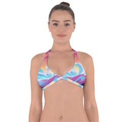 Waves Ocean Sea Tsunami Nautical 9 Halter Neck Bikini Top