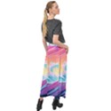 Waves Ocean Sea Tsunami Nautical 9 Velour Split Maxi Skirt View2